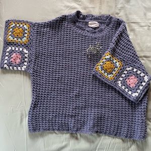 Crocheted Patchwork Sleeve Top